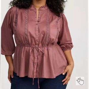 NWT Torrid Button-Front Tie-Waist Blouse Size 3x (22-24)